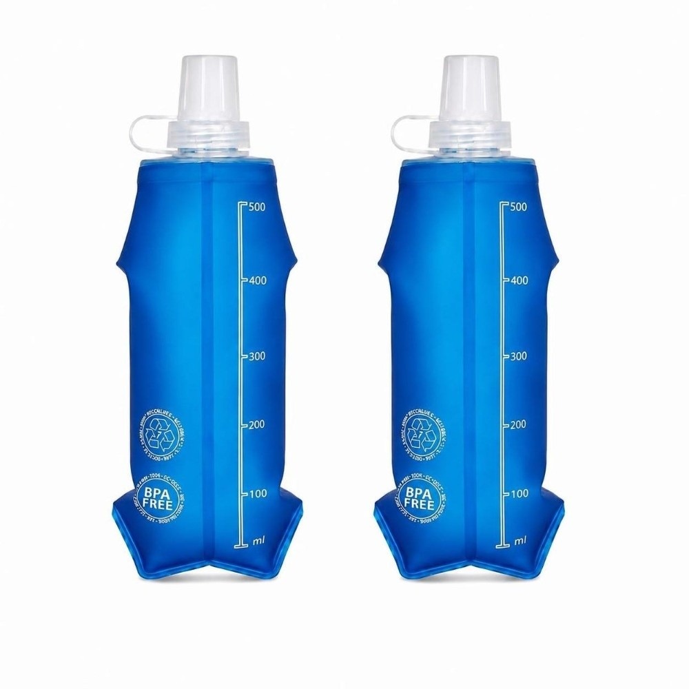 Collapsible Water Bottle - 2 Pack Convenient TPU Collapsible Soft