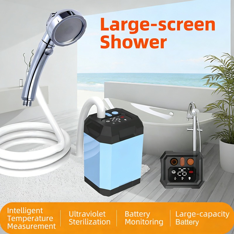 Outdoor Camping Carpet - 5400mAh/9000mAh Outdoor Portable Camping Shower with