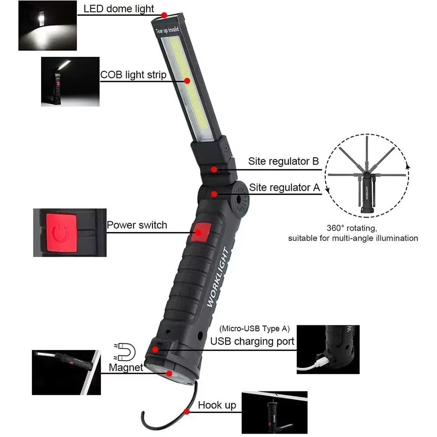 Portable LED Flashlight with M - Outdoor Camping Adventure Lamp ulasan dan harga