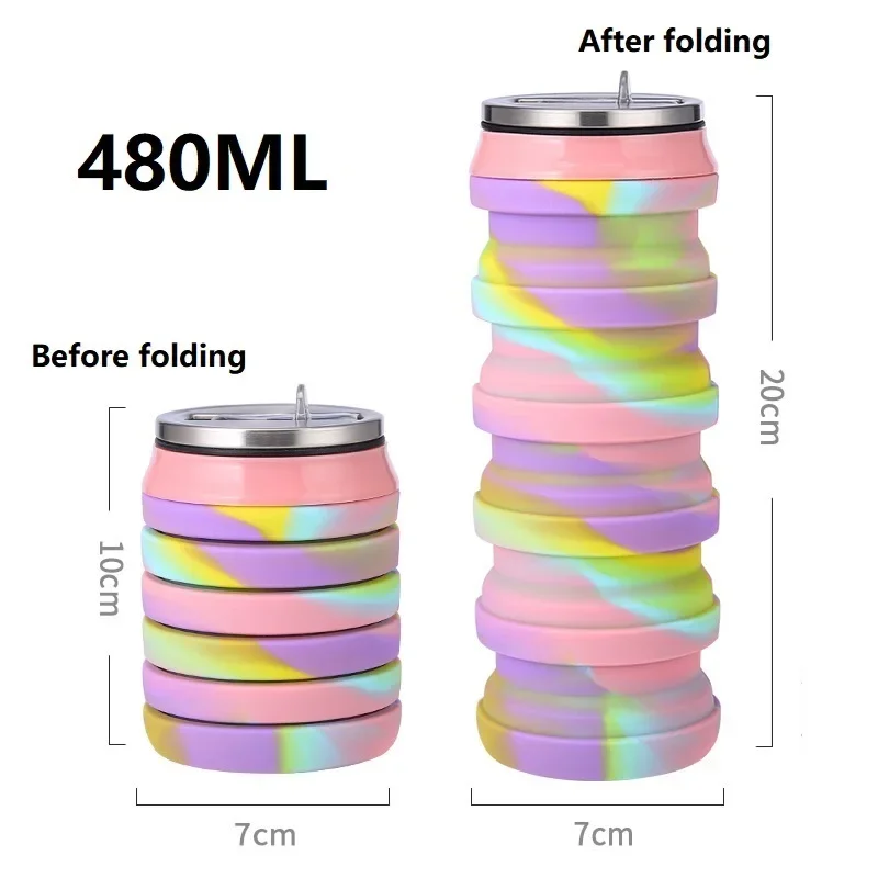 480ML Retractable Silicone Wat - Collapsible Water Bottle ulasan dan harga