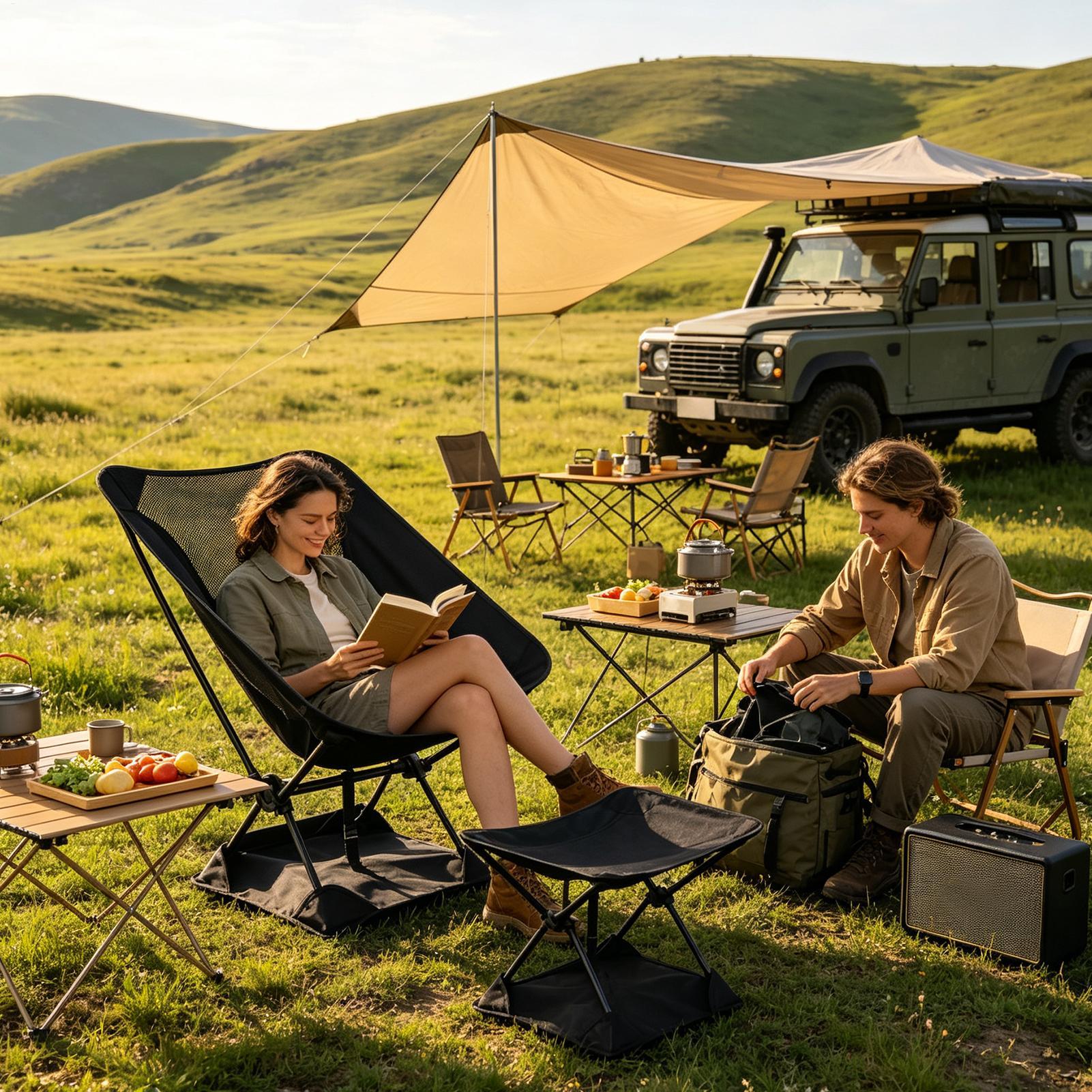 Oxford Cloth Anti-Sink Camp Ch - Outdoor Camping Table And Chairs ulasan dan harga