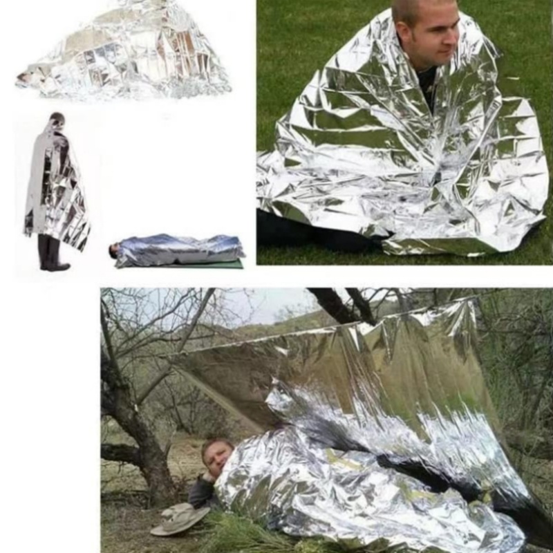 4Pcs Survival Mylar Thermal Sp - Outdoor Camping Heated Blanket ulasan dan harga