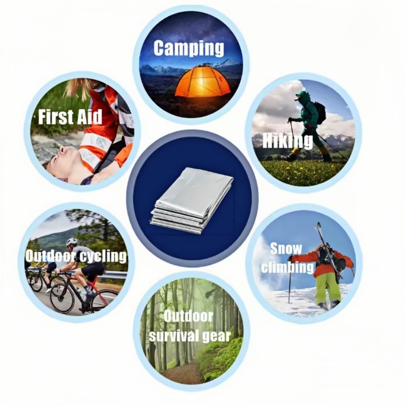 4Pcs Survival Mylar Thermal Sp - Outdoor Camping Heated Blanket ulasan dan harga