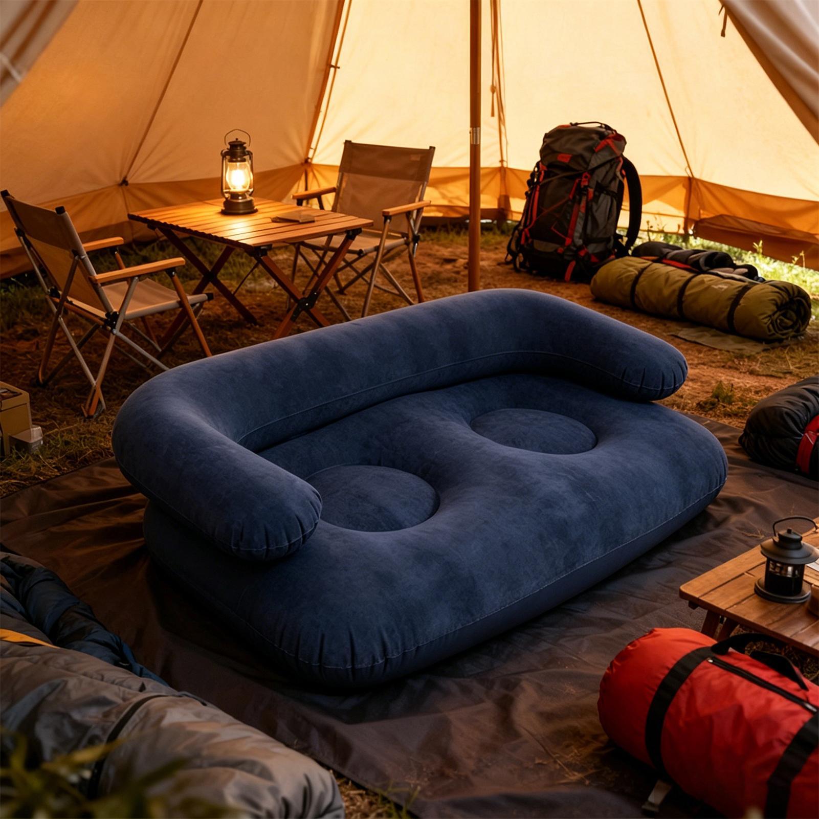 135X66X45cm Flocked Inflatable - Outdoor Camping Couch ulasan dan harga