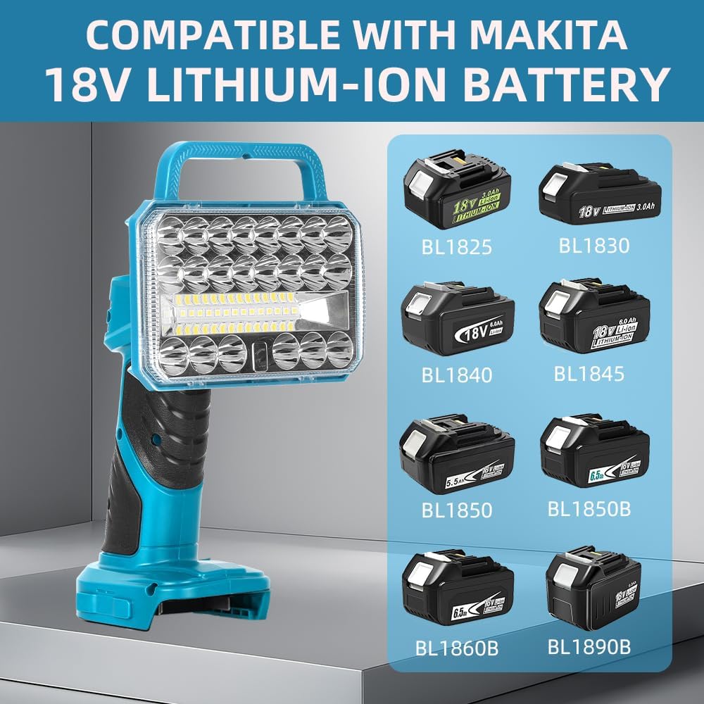 18W 2000LM Cordless LED Flashl - Outdoor Camping Jobs ulasan dan harga
