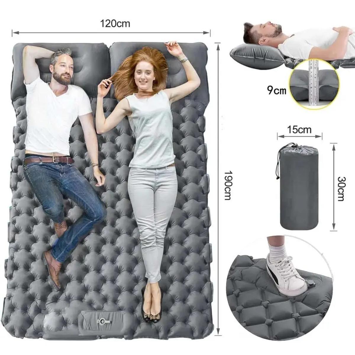 Single & Double Inflatable Air - Outdoor Camping Carpet ulasan dan harga