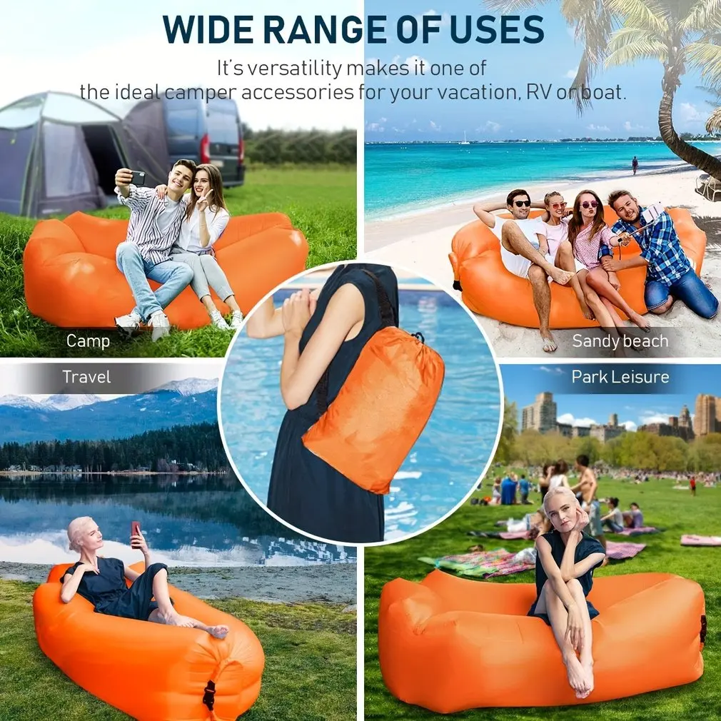Portable Inflatable Lounger La - Outdoor Camping Couch ulasan dan harga