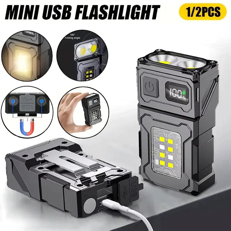 Portable LED COB Flashlight Re - Outdoor Camping Adventure Lamp ulasan dan harga