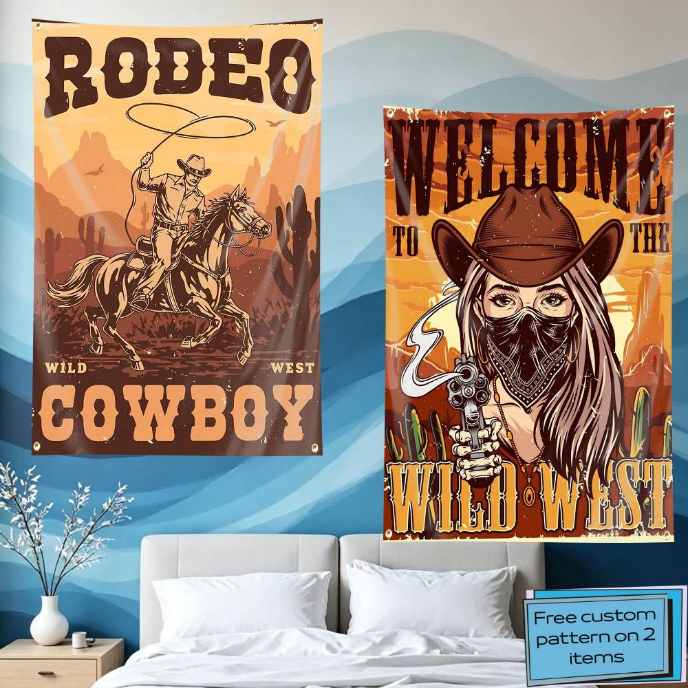 Retro Texas Western Cowboy Fla - Outdoor Camping In Texas ulasan dan harga