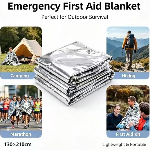 Mylar Thermal Emergency Blanke - Outdoor Camping Heated Blanket ulasan dan harga