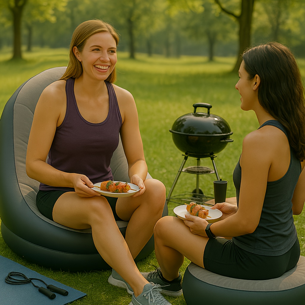 Inflatable Recliner Foldable I - Outdoor Camping Couch ulasan dan harga